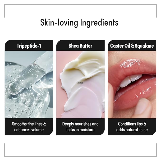 KISS NEW YORK Peptide Lip Treatment, Hydrating & Non-Sticky Tinted Plumping Balm, Shea Butter, Castor Oil & Squalane Reduces Look of Fine Lines, Softer & Fuller Lips with Cooling Metal Tip (Coconut)