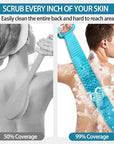Inmorven Exfoliating Back Scrubber for Shower with Handles, 30 Inch Double-Sided Back Exfoliator Body Scrub Towel, Exfoliating Washcloth Bath Tool for use in Shower, to Clean Skin for Men & Women
