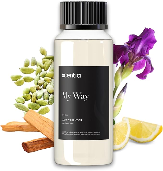 Scentia Hotel My Way Diffuser Oil Inspired by The 1 Hotel MiamiBeach - 120 ml 4.06 fl oz - Fragrance Oil Blend Sandalwood, Cedar & Lemon Notes for Aromatherapy Diffusers Humidifiers, Thanksgiving Gift
