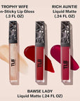 The Lip Bar - Perfect Pout Mini Lip Trio Gift Set (3 Products) - Nonstop Liquid Matte Lipstick & Non-Sticky Lip Gloss - Travel Size - Gift Box - Vegan, Gluten Free, Cruelty Free - Makeup & Cosmetics