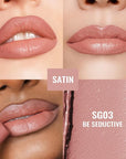 Oulac Nude Lipsticks for Women, Pink Matte Lip Stick, Full Coverage Lip Color, Satin Matte Finish, Cream Texture, Hydrating, Infused with Hyaluronic Acid, Vegan & Clean Beauty 4g SG03 Be Seductive