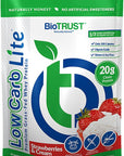 BioTrust Low Carb Lite, 20 Grams of Grass-Fed Whey Protein Isolate, 100 Calories, ProHydrolase Digestive Enzymes, Non-GMO, Free from Soy and Gluten, rBGH-Free (14 Servings) (Strawberries and Cream)