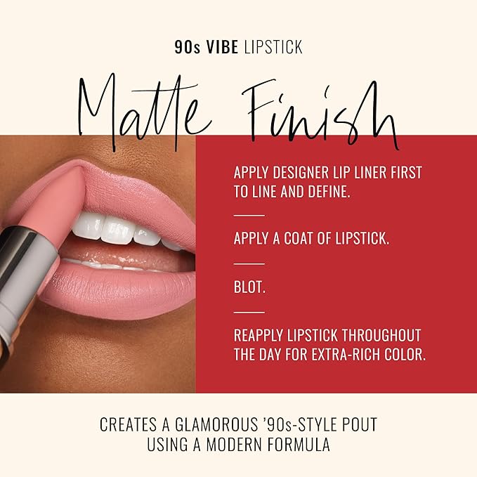 Runway Rogue 90s Vibe Lipstick, Moisturizing Matte Pale-Rose Lipstick, ‘Patricia’