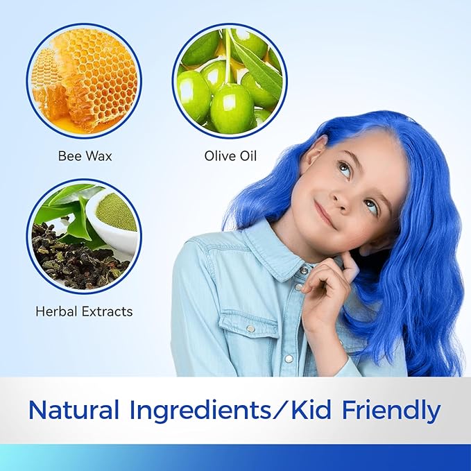 Temporary Blue Hair spray, Instant hair dye Wax 4.23 oz-Hairstyle Cream Hair Pomades Hair Color Wax for Party Cosplay Easy Cleaning(1, Blue)