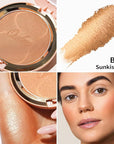 Oulac Shimmer Bronzer Powder Face Makeup with Mirror Cruelty-Free B01
