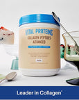 Vital Proteins Collagen Peptides Advanced, Hydrolyzed Peptides with Hyaluronic Acid and Vitamin C - Vanilla Flavor Powder, 21oz