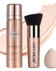 AirBrush Foundation Spray, Liquid Foundation Makeup Set, Full-Coverage Foundation Mist for Color Correcting,Concealer,Flawless Look,Matte Finish,Include Brush and Sponge,2.28oz(#1 Ivory White)