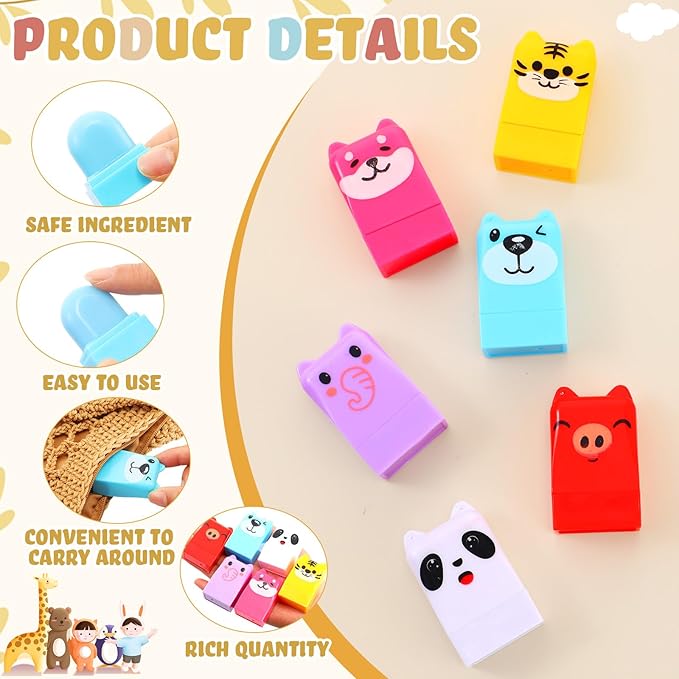12 Pcs Farm Animals Birthday Lip