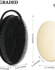 2 Pack Silicone Body Scrubber for Shower - Soft & Gentle Loofah Alternative for Sensitive Skin, Quick-Drying & Hygienic Body Wash Scrubber Brush for Women, Men & Kids (Black & Pink)