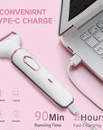 Women's Electric Razor Bikini Trimmer, 4-in-1 Cordless Shaver for Face, Legs, Underarms, Pubic Hair – Wet/Dry Use, Painless Hair Removal