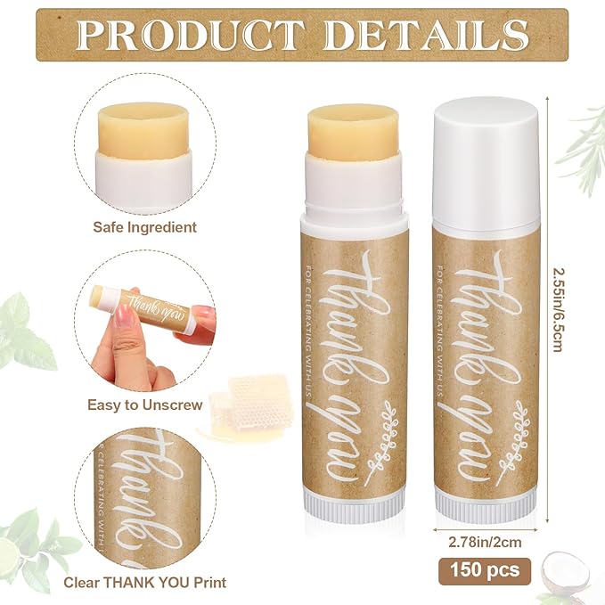 150 Pieces Lip Balm Bulk Small Moisturizing