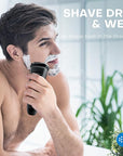 Electric Shaver for Men, 100% Washable Rechargeable Waterproof Electric Razor Wet & Dry Shaving with Pop-up Trimmer, 1 Hour Fast Charging, 4D Floating Head, LCD Power Indicator