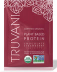 Truvani Vegan Pea Protein Powder | Chocolate Strawberry | 20g Organic Plant Based Protein | 1 Serving | Keto | Gluten & Dairy Free | Low Carb | No Added Sugar