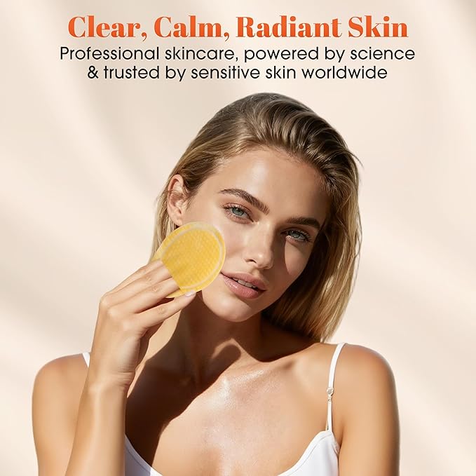 Turmeric Kojic Acid Cleansing Pads: Dark Spot Remover & Skin Brightening Exfoliating Pads – Gentle Turmeric Facial Pad for Even Skin Tone, Radiant Complexion – 50PCS