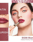 Oulac Plum Lipsticks for Women, Burgundy Matte Lipstick, Full Coverage Lip Color, Satin Matte Finish, Cream Texture, Hydrating, Infused with Hyaluronic Acid, Vegan & Clean Beauty 4g SG08 Bianca