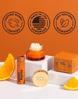 Poppy & Pout Orange Bloom Jumbo Lip Balm | All Natural Lip Balms & Moisturizers | Hydrates with Beeswax, Vitamin E, Organic Coconut Oil | Cruelty-Free | Lip Balm in Recyclable Cardboard Tube