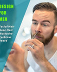 Facial Hair Small Grooming Scissors For Men Women - Eyebrow, Nose Hair, Mustache, Beard, Eyelashes, Ear Trimming Kit - Curved and Rounded Safety Tip Clippers For Hair Cutting - 2PCS Silver