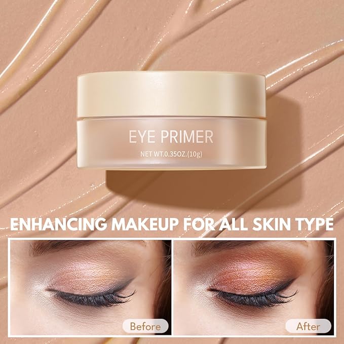 imakeupnow Eyeshadow Primer Base Long-Lasting Cream Eye Makeup Primer Matte, Waterproof Eye Base for Vibrant, Eyeshadow Concealer For All Skin Type, 0.35oz/count, Tan with Medium Coverage