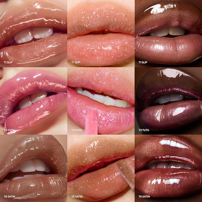 ENTROPY MAKEUP Tulle Lip Gloss, Lightweight 3D Pearl Shimmer, Ultra-Gloss High Shine, Non-Sticky Moisturizing Lip Gloss with Peptide Complex, Tutu