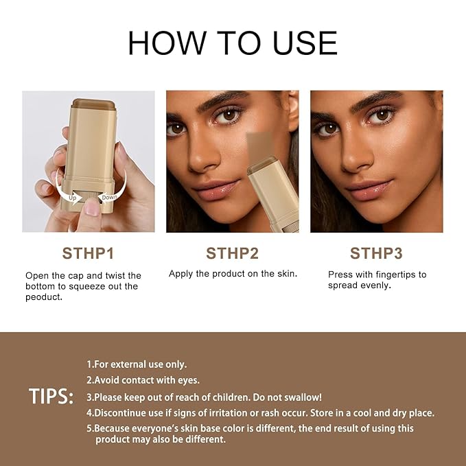 2 Pcs Foundation Stick Beauty Balm Serum Boosted Skin Tint, 2025 New Makeup Tint, Portabl Moisturizing Essence Contour Stick Foundation Beauty Balm (#06)