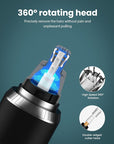 Ear & Nose Hair Trimmer with LED Display for Men Women,Painless USB Rechargeable Eyebrow & Facial & Nose Hair Trimmer Clipper,Professional IPX7 Waterproof Dual Edge Blades 12500 RPM (Black)