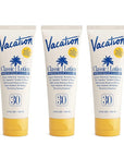 Vacation Classic Sunscreen Lotion SPF 30, Water-Resistant, Lightweight, Transparent on All Skin Tones, Dermatologist-Tested, Vegan, Travel Size, 3.4 Fl. Oz. (Value Pack of 3)