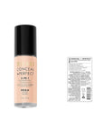 Milani Conceal + Perfect 2-in-1 Foundation + Concealer for a Flawless Complexion, Under Eye Corrector, Cover Redness and Imperfections, Waterproof and Sweatproof - Ivory