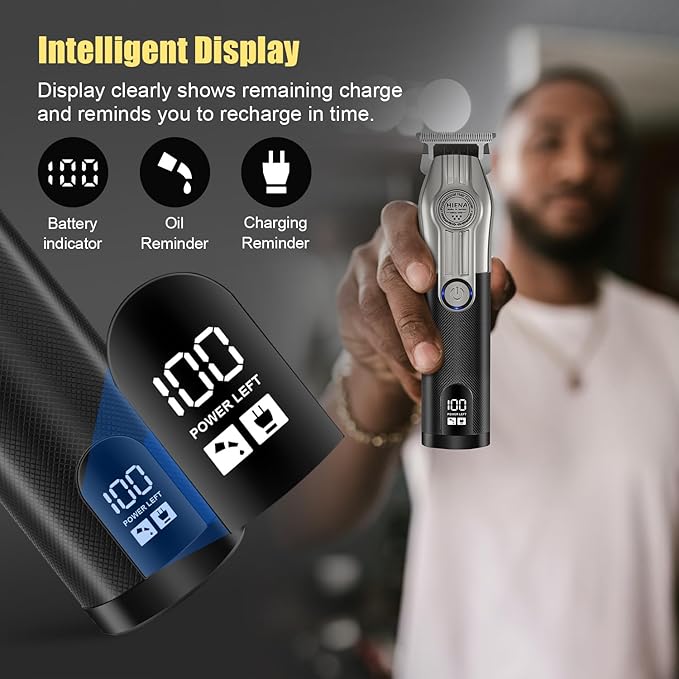 Hair Clippers for Men Professional Cordless Hair Clippers Electric Beard Trimmer and Foil Shaver Set Home Hair Cutting Kit Type-C Rechargeable for Barber Clippers with LED Display