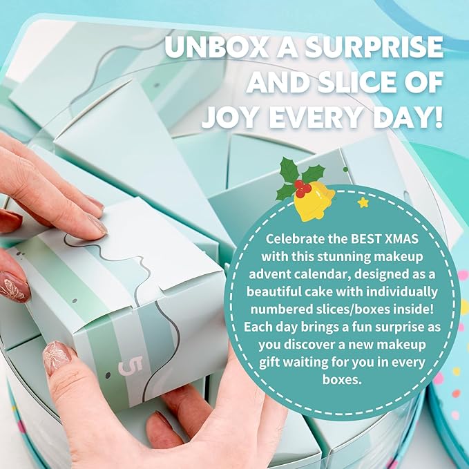 Color Nymph Makeup Advent Calendar 2025, 24 Days Advent Calendar Mystery Box for Christmas, Makeup Gift Sets - Xmas Beauty Countdown Calendar Cosmetics Kit for Women Girls Teens Daughters #Mint Green