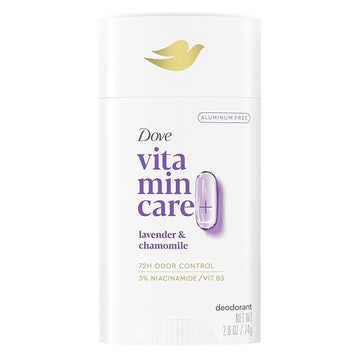 Dove VitaminCare+ Aluminum Free Deodorant Stick for 72H Odor Protection Lavender & Chamomile Breathable Deodorant for Women 2.6 oz