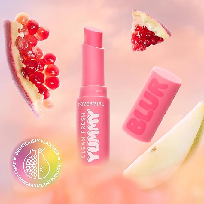 COVERGIRL Clean Fresh Yummy Blur Lipstick, Blurring Effect, Matte Lip Color, Fresh Pear Flavored, Vegan Formula - 140 Into the Blur (Mauvy Pink)
