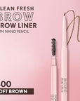 Covergirl Clean Fresh Brow Nano, 400 Soft Brown, Eyebrow Pencil, Ultra-Precise Tip, Waterproof, Transfer-Resistant, Built-In Spoolie, Vegan Formula, 0.001oz