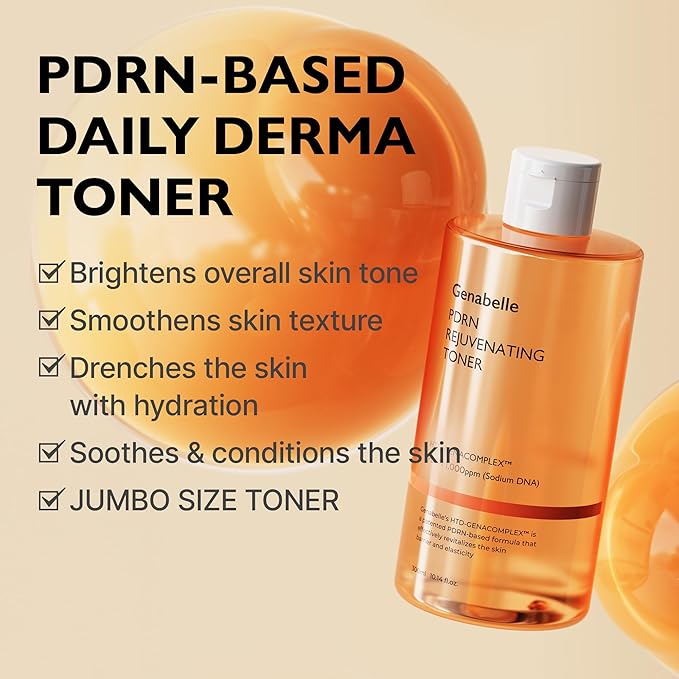 PDRN Rejuvenating Toner - Deep Hydration & Skin Barrier Support with PDRN, Panthenol, Hyaluronic Acid - Soft & Glowing Skin - 10.14 fl.oz/300ml