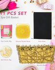 Bath & Body Gift Set, Luxury Home Spa Bath Gift Basket Citrus & Pink Grapefruit Spa Kit Gift Woman, 11 Pcs Self Care Kit Gifts With Bubble Bath, Massage Oil, Bath Brush, Birthday Gifts for Women