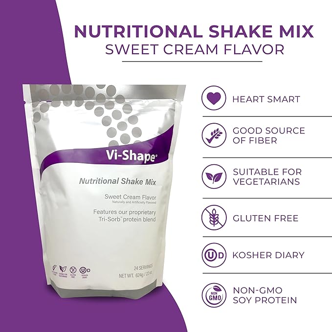 Vi Shape Original Nutritional Shake Mix Sweet Cream Flavor | 22oz (3 Bags, 72 Servings)