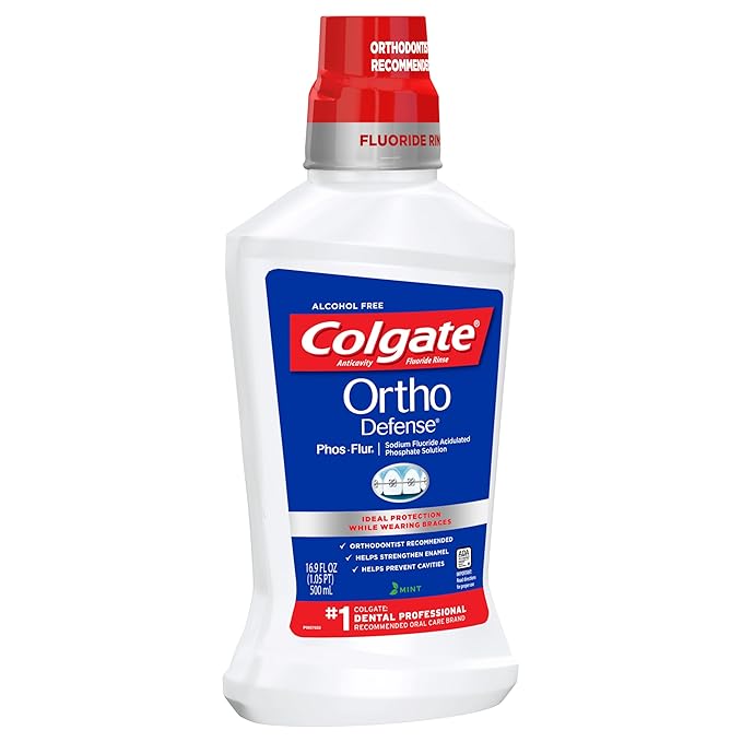 Colgate Ortho Defense Phos Flur Anti Cavity Fluoride Rinse, Mint, 16.9 Ounce