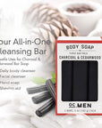 Olivia Care Activated Charcoal Cedarwood Bar Soap 3 Pack Set 100% Natural & Organic – For Face & Body - Deep Clean, Exfoliate, Moisturize & Hydrate - Amazing Masculine Fragrance - 3 X 5 OZ