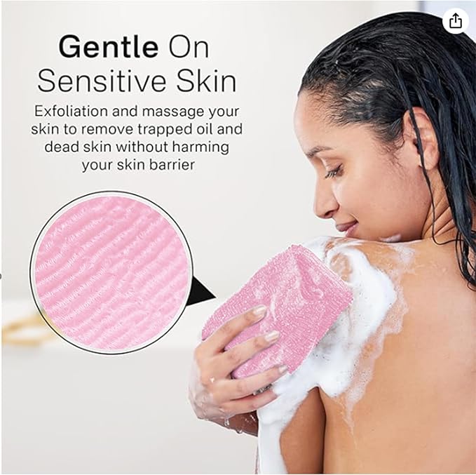 Yiclick Exfoliating Washcloth Towel - Exfoliating Body Scrubber, Loofah Wash Sponge - Korean & Japanse & African Washcloth - Soft + Rough Exfoliating Back Scrubber - for Senstive and Rough Skin