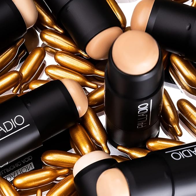 Palladio BUILD + BLEND Foundation Stick, Contour Stick for Face, Professional Makeup for Perfect Look, 0.25 Ounce (Golden Honey)