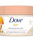 Dove Exfoliating Body Polish Scrub for Silky Skin Oatmeal & Calendula Oil Body Scrub Exfoliates & Gives Lasting Nourishment 10.5 oz