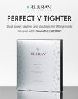 REJURAN® Perfect V Tighter Dual-Sheet Lifting Sheet Mask, c-PDRN® (4ea) – Face & Jawline Lifting and Firming Original PDRN & Purecolla, Deep Moisturizing, Skin Tightening Anti-Aging Korean Skin Care