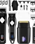 Professional Hair Clippers and Trimmer Set for Men, Beard Trimmer & Foil Shaver & Nose Trimmer Kit, Cordless Mens Clippers and Grooming Kit for Hair Cutting, Beard Styling, Home, Barber