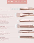 EcoTools Luxe Exquisite Eye Makeup Brush Kit, For Eyeshadow, Eyeliner, & Brow Makeup, Professional Eye Brush Set, Eco-Friendly Makeup Tools, Synthetic Bristles, Cruelty Free & Vegan, 6 Piece Set