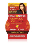 Creme of Nature with Argan Oil From Morocco Perfect Edges Hair Gel, 24 Hour Hold with Moisture and Exotic Shine, Dark Brown, 2.25 Oz (Pack of 1)