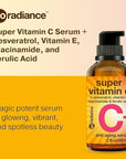 Double Size (2OZ) Super Vitamin C Serum for Face w/Niacinamide Serum, 5% Vitamin C Face Serum w/Hyaluronic Acid, Resveratrol, Anti-Aging Brightening Super C Serum, Facial Serum Vitamina C, E