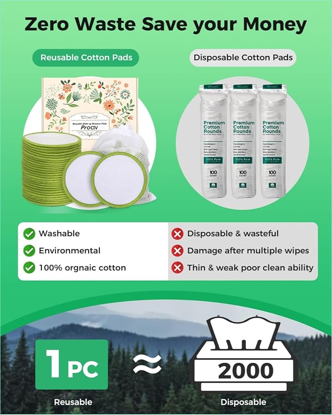 Prociv reusable makeup remover pads