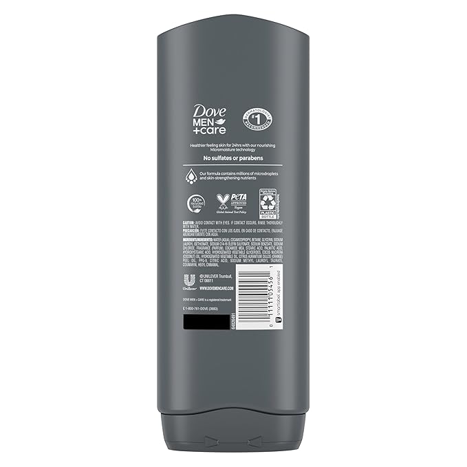 DOVE MEN + CARE Hidratante Coco + Cítricos Body and Face Wash 4 Count for Hydrated Skin Coconut