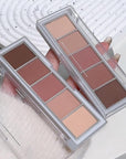 evpct 5 Colors Matte Nude Eye Shadow Palette Makeup for Older Women, Nude Pink Rose Mauve Brown Cocoa Matte Cream Mini Eyeshadow Palette for Blue Green Eyes, Contour Makeup Palettes, sombras de ojos