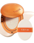 TIRTIR Mask Fit Ai Filter Cushion Foundation | AI-Like Semi-Matte Finish - Up to 72-Hour Medium to Full Coverage Korean BB Cushion Make up Beauty, #10C Shell, 0.63 Fl Oz