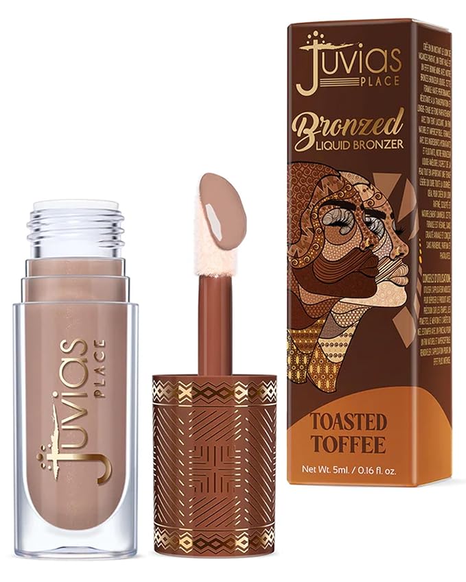 Juvia’s Place Bronzed Liquid Bronzer - Toasted Toffee - Liquid Bronzer for Face w/Silky Blendable Texture - Buildable Coverage for Natural Contour & Dimension - Easy-to-Blend Patch-Proof Formula